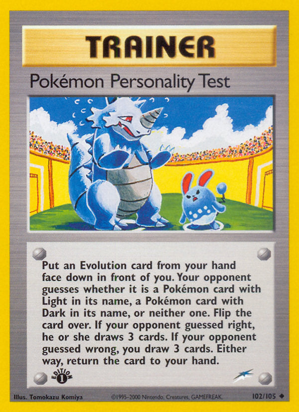 Neo Destiny Pokémon Personality Test #102/105 first edition